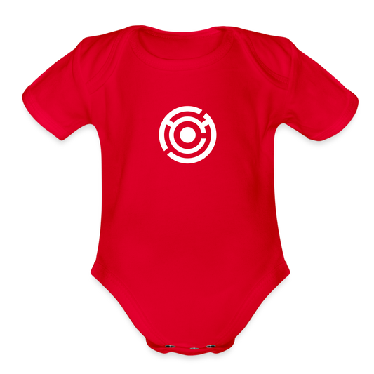 Organic Short Sleeve Baby Bodysuit - red